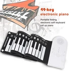 Портативная Гибкая силиконовая складная электронная клавиатура для пианино, 49 клавиш, для детей, студентов, для раннего обучения