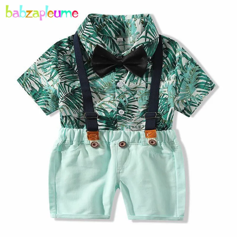 

2Piece/1-5Years/Summer Baby Boys Clothes Fashion Print Gentleman Short Sleeve Shirt+Shorts Boutique Kids Clothing Sets BC1265-1