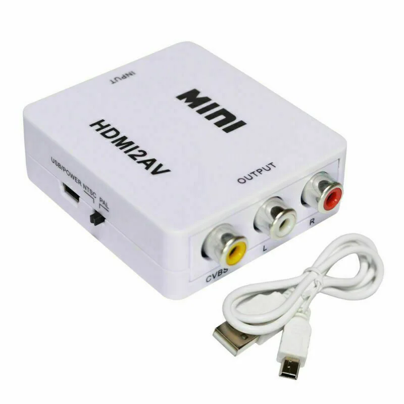 Мини Портативный Белый композитный 1080P HDMI к RCA аудио видео CVBS AV адаптер конвертер