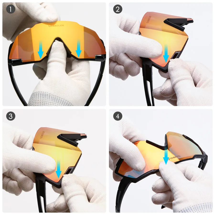 NEWBOLER Polarized 5 Lens Cycling Sunglasses UV400 Mountain Road Bike Eyewear Outdoor Sport Cycling Glasses Bicycle Goggles