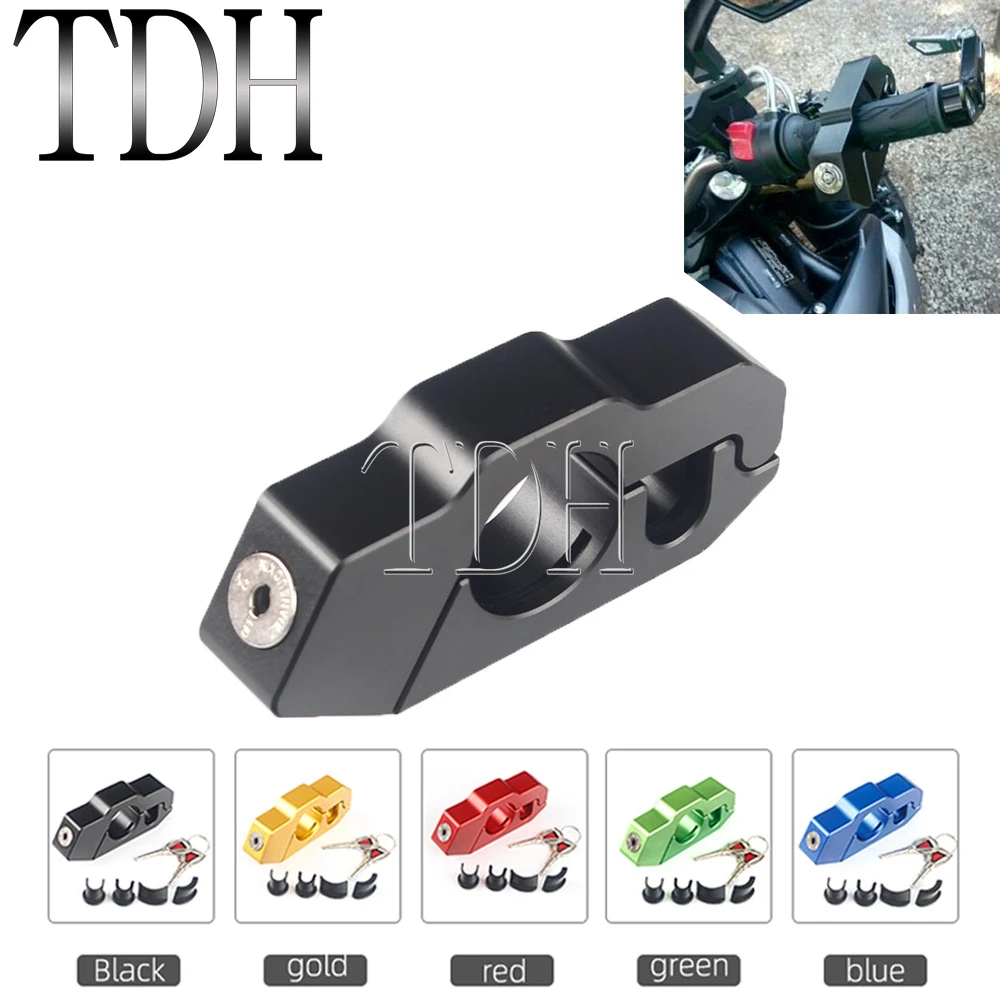 

ATV Motorcycle Dirt Street Bike Handlebar Lock Aluminum Black Brake Throttle Grip Anti Theft Protection Security Locks Universal