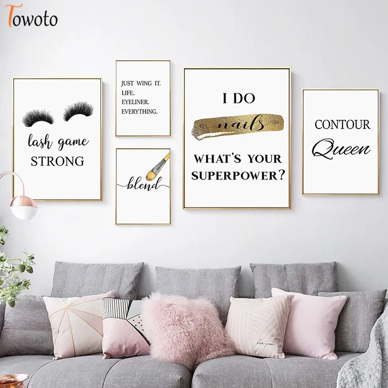 Модный холщовый постер для макияжа девушки спальни настенный художественный