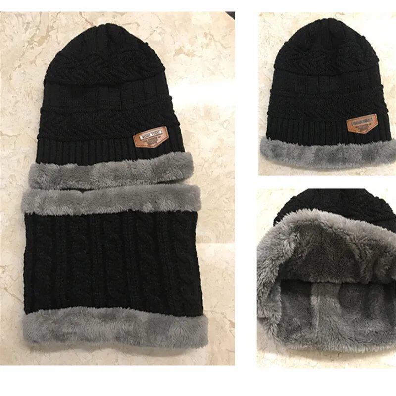 

Couple Baseball Knitted Baby Hats Scarf Winter Hats Men's Parent-Child Beanie For Childern Warm Hat Wool Fur Caps Beanies Cap