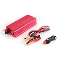 hot dc 12v to ac 240v power converter red dual usb ports car voltage converter aluminum alloy case car charger with clip