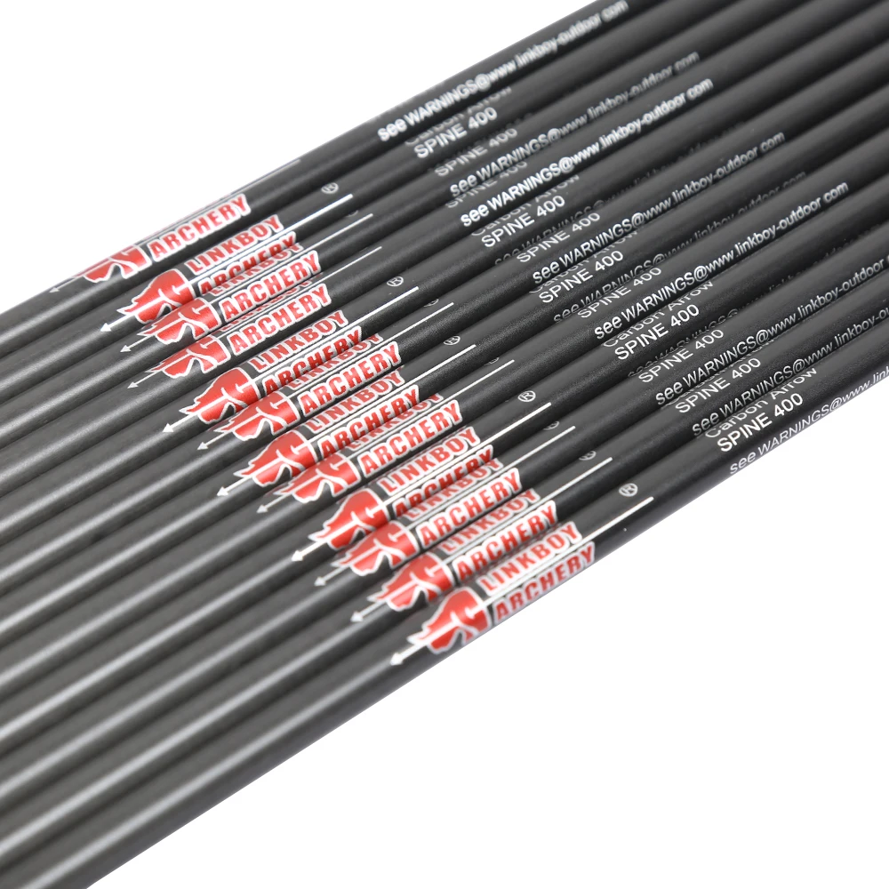 6/12 шт. Linkboy стрельба из лука чистый углерод стрелы позвоночника 300 340 400 500 600 ID 6 2 мм