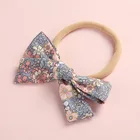 Детская повязка на голову из хлопка с бантом для девочек повязки на голову с цветочным принтом Детские нейлоновые повязки для волос Эластичные весенние аксессуары для волос для новорожденных