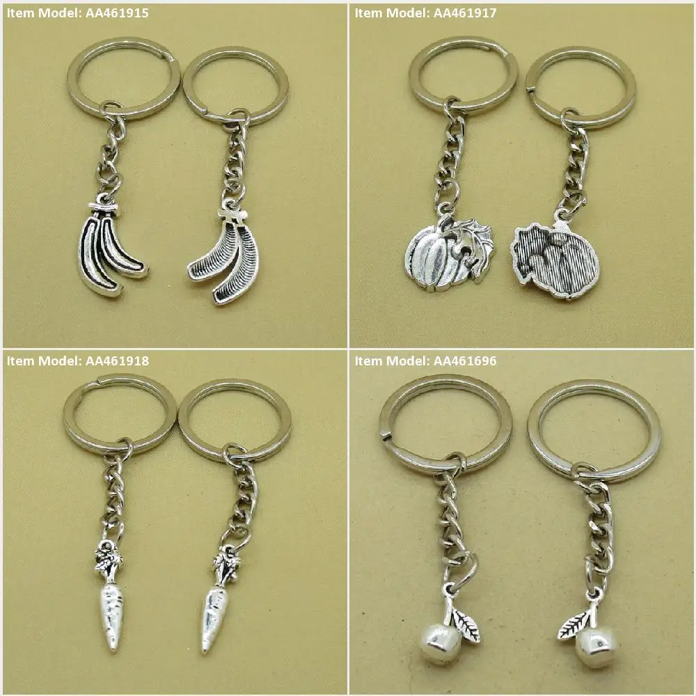 Брелок для ключей банан тыква редька морковь вишня фруктовый пакет подвески