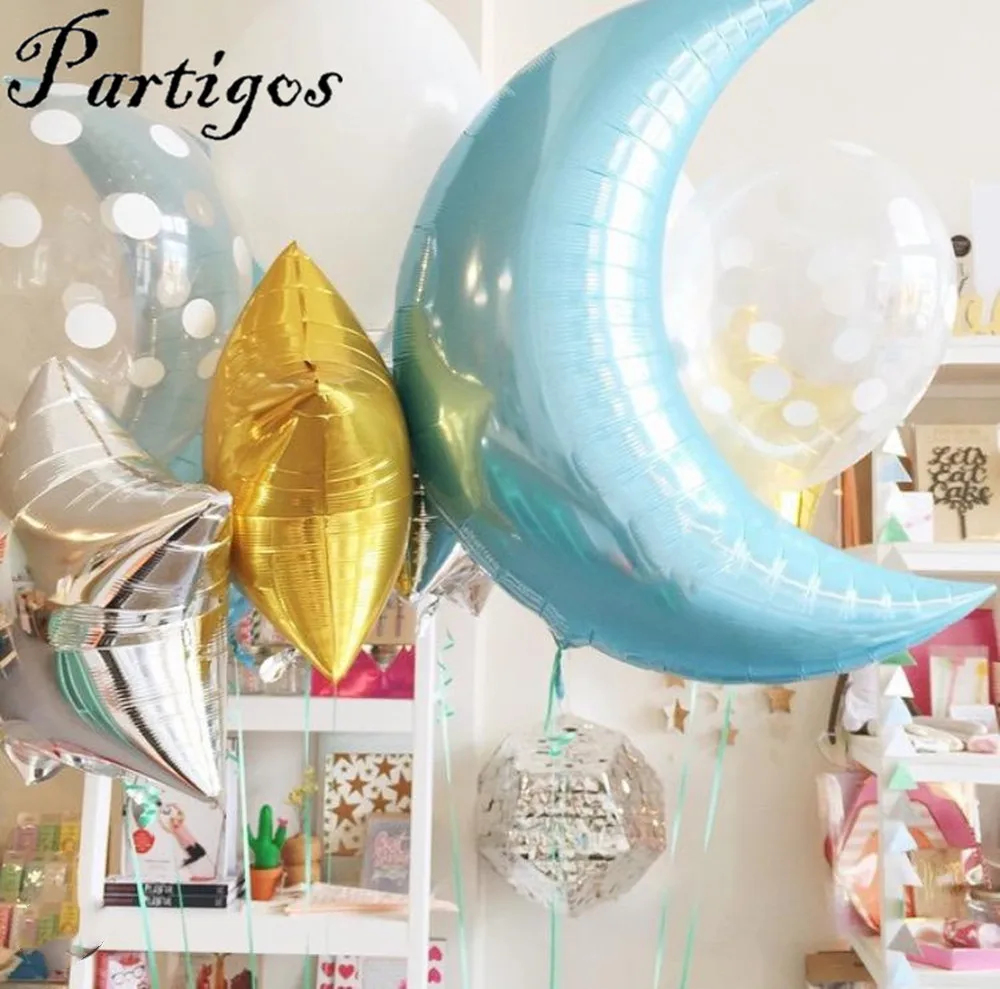 1 шт./лот 30 дюймовые фольгированные гелиевые шары в виде большой Луны