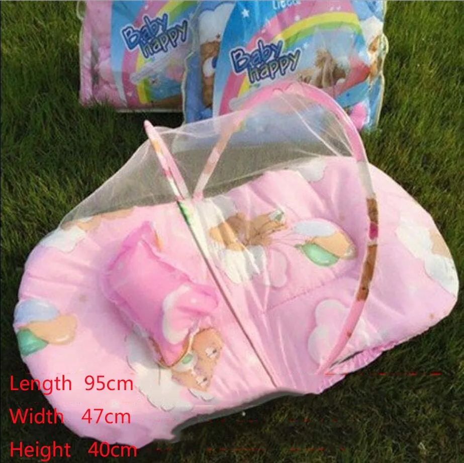 Портативный в сложенном виде цветная москитная сетка для детей От 0 до 3 лет