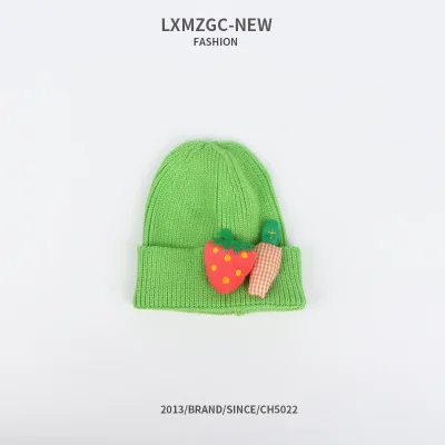 Green CoolCheer/Новые шапки, шапка s, Детская шерстяная шапка с морковкой, карамельный цвет, осенне-зимний теплый непродуваемый вязаный головной убор - Цвет: Green