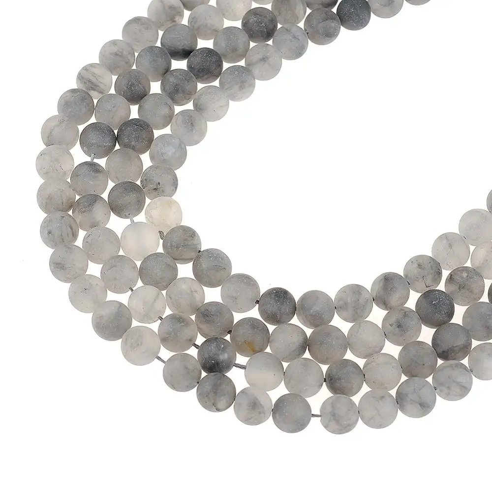 4-12 мм натуральный камень круглый великолепный серый облачный кварцевые матовые