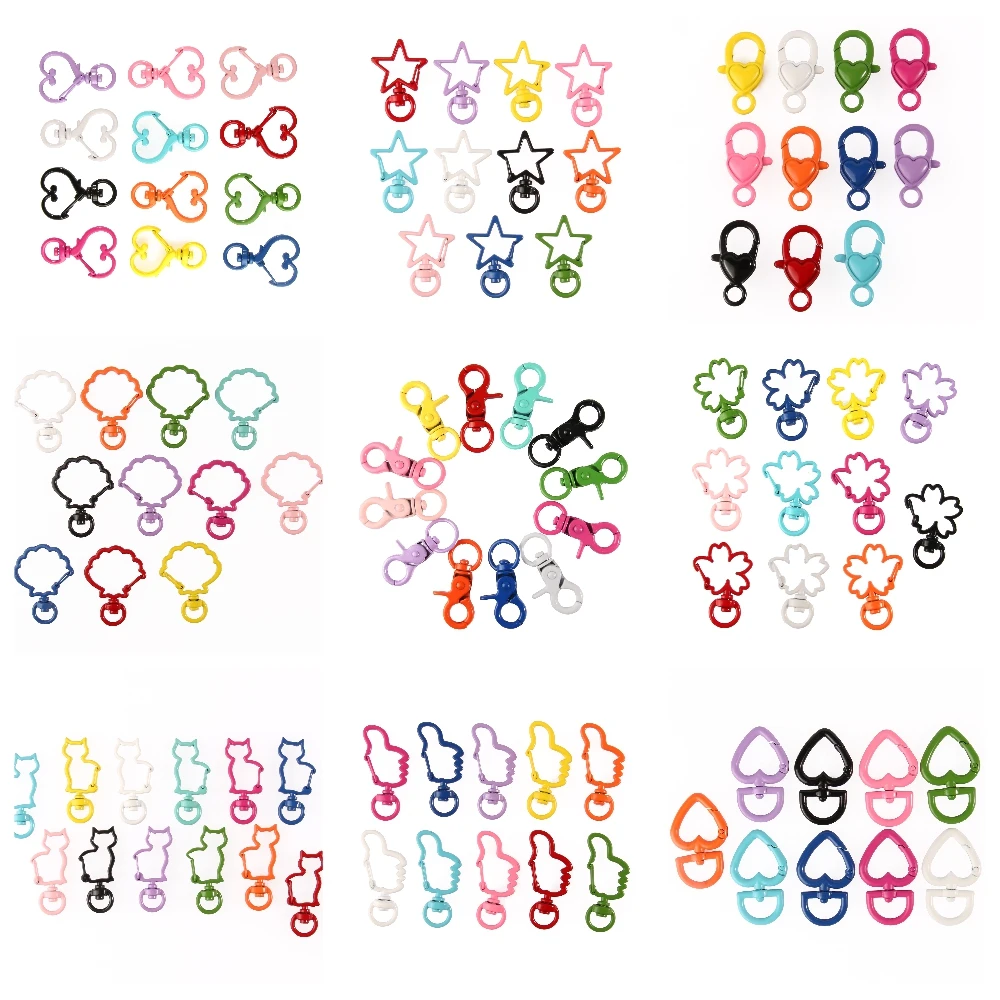 Застежка-карабин металлическая цветная для ключей сделай сам кольца-коннекторы