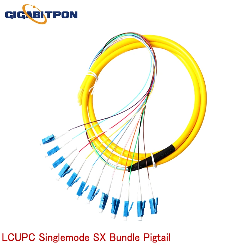 12-core pigtail fiber LC/UPC SM patch cord 12-core LC/UPC SM 1m cable fiber patch cord Simplex FTTH