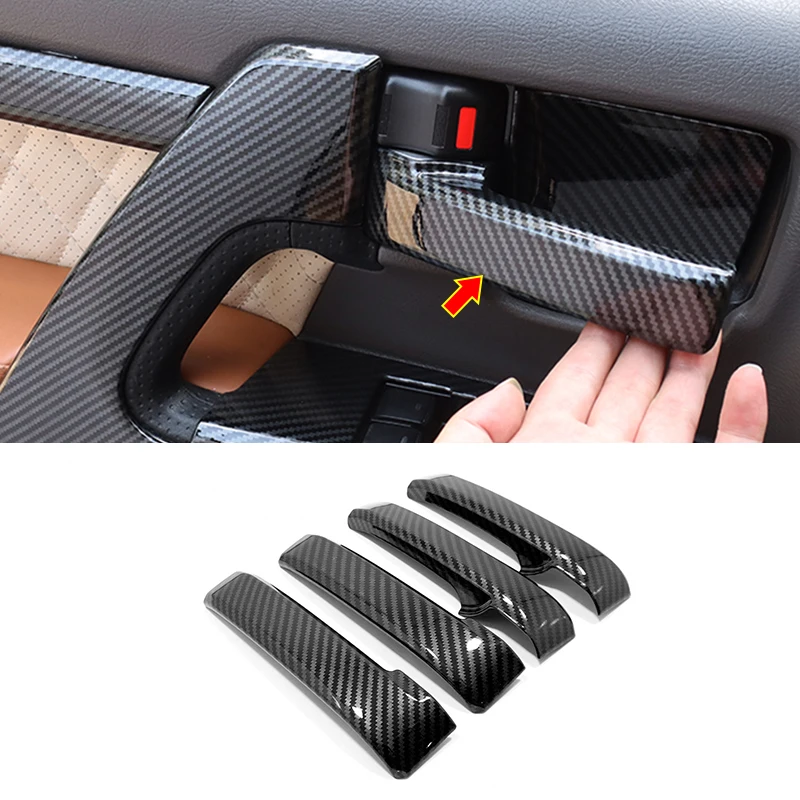 

For Toyota Land Cruiser 2016 2017 2018 ABS Carbon fiber Car Interior Door protector Handle Decoration Cover Trim Car Styling