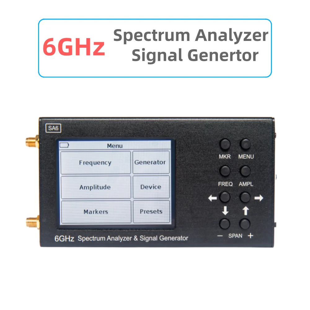 

Portable RF Spectrum Analyzer& signal genertor SA6 Spectrum Explorer With Tracking Generator 6.2 GHz With Touchscreen