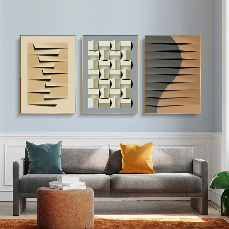 

Nordic Minimalism Solid Geometry Posters and Prints Light and Shadow Origami Art Canvas Painting Wall Art for Living Room Decor