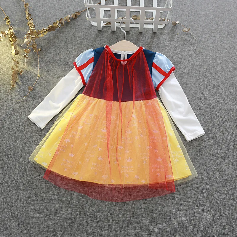 Новинка осени 2020 платье принцессы Холодное сердце для девочек Белоснежное