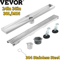 VEVOR Linear Shower Drain Floor Trench Drain 30L Min Stainless Steel Removable Cover for Hotel Bathroom Kitchen Toilet Drainning