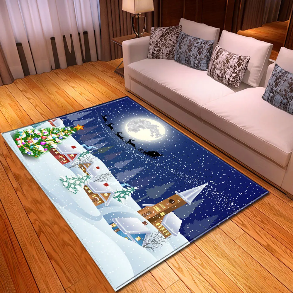 Современный Рождественский коврик из снежинок фланелевый для столовой домашний