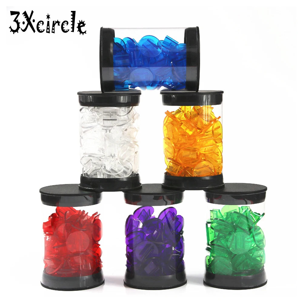 50 шт./трубка прозрачные пластиковые подставки для карт игр Радужный цвет