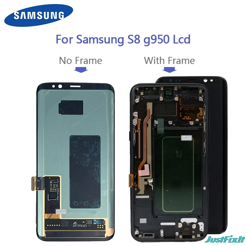 Горящая Тень для samsung S8 S8 Plus G950 G950F G950u G955 G955F G955U ЖК-дисплей с рамкой, кодирующий преобразователь сенсорного экрана в сборе