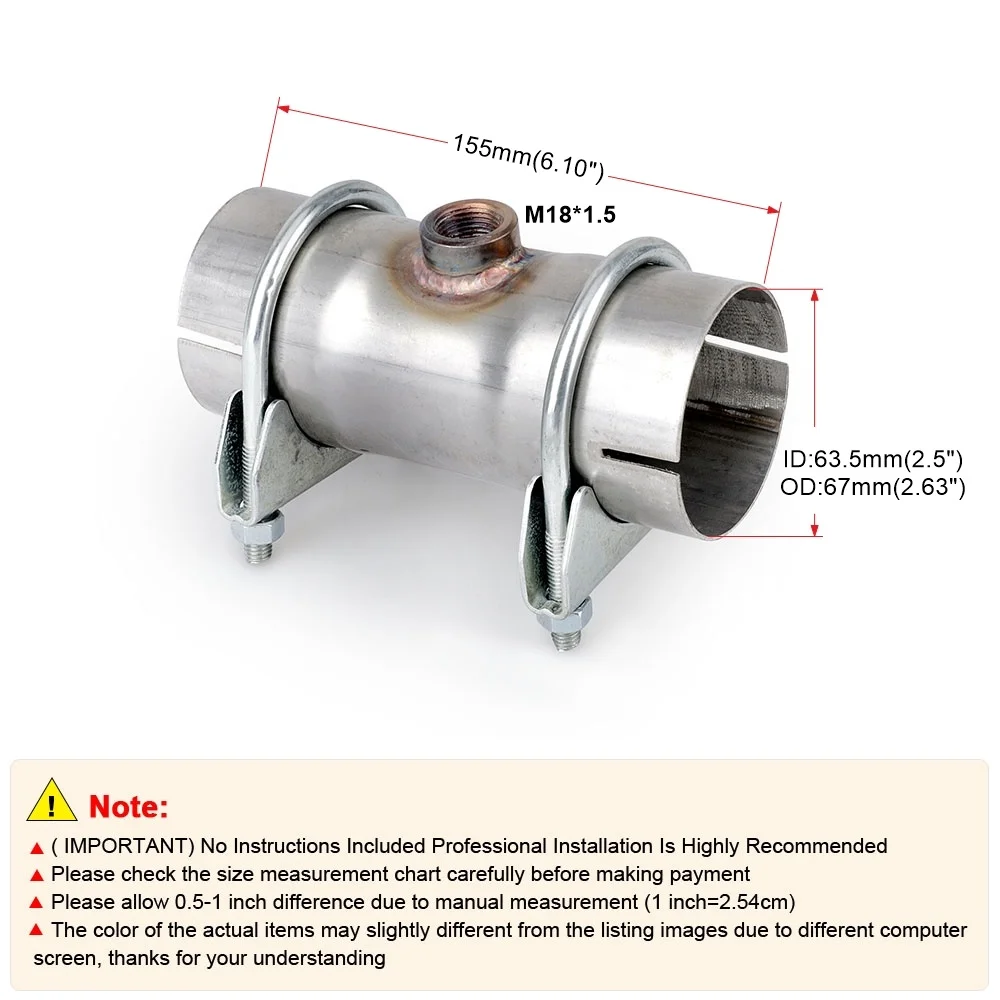 Соединитель выхлопной трубы 2 5 дюйма переходник соединительная втулка 63 мм