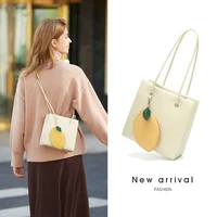 light green womens handbag leather shoulder crossbody bag with lemon purse pouch female square bag simple