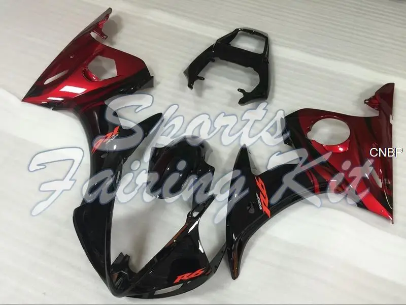 Кузов для YZF R6 2003 - 2005 черно-красный обтекатель 2004 комплекты кузова 03 05 | Автомобили