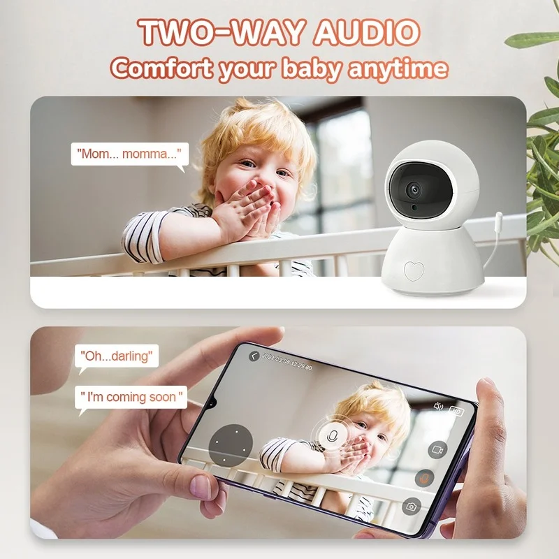 

OCKERED 1080P WiFi Wireless Baby Monitor Smart Home Security Audio Lullabies Temperature Monitor Video Nanny Radio Baby Camera