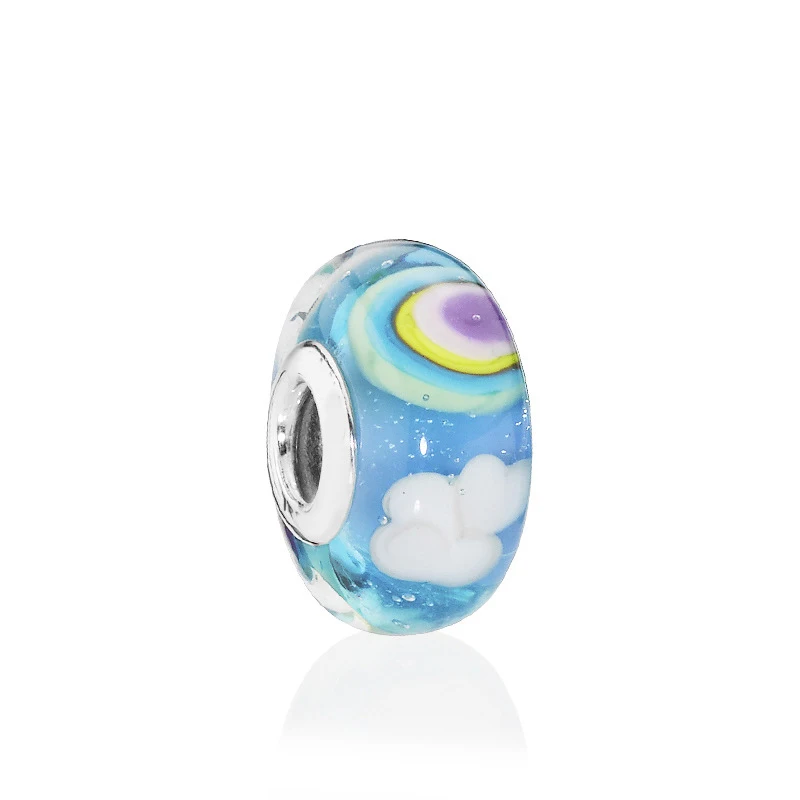 Европейские радужные стеклянные бусины в форме фонаря модные оригинальные