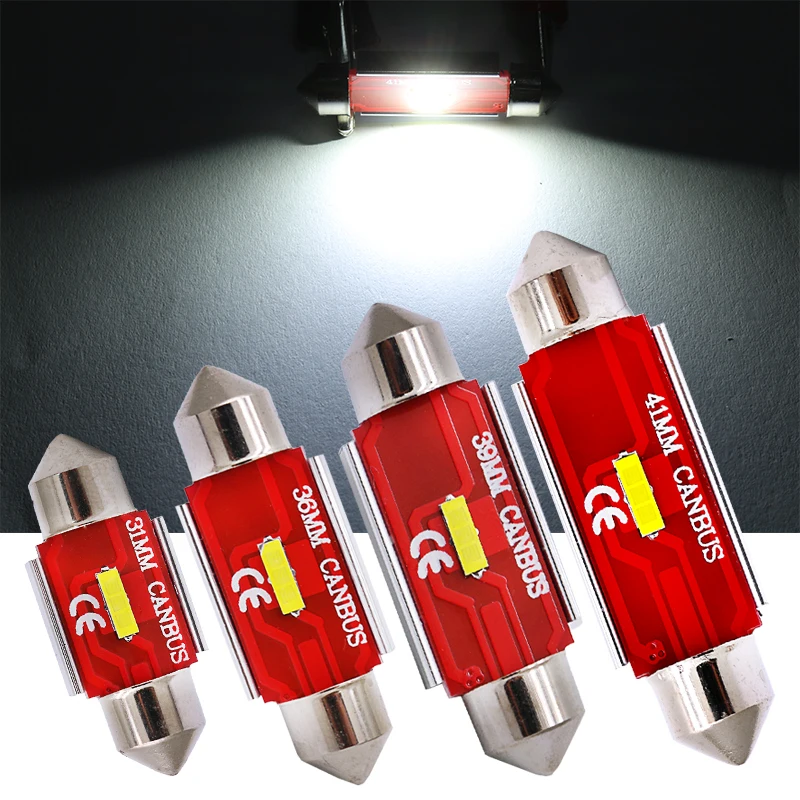 10 шт. светодиодная лампа C5W Canbus C10W 31 мм 36 39 41 Festoon светильник для салона автомобиля