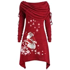 Женское асимметричное платье JODIMITTY с длинным рукавом и принтом в виде снежинок, рождественское платье, новое поступление