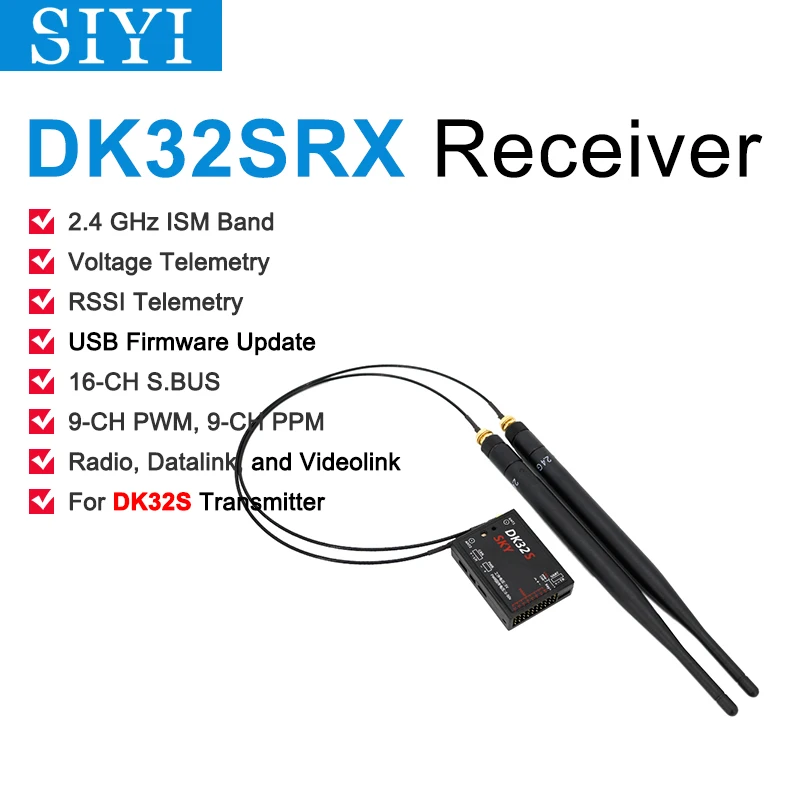 Приемник воздуха SIYI DK32SRX с телеметрией Datalink для передатчика DK32S 2 4G диапазона ISM 20