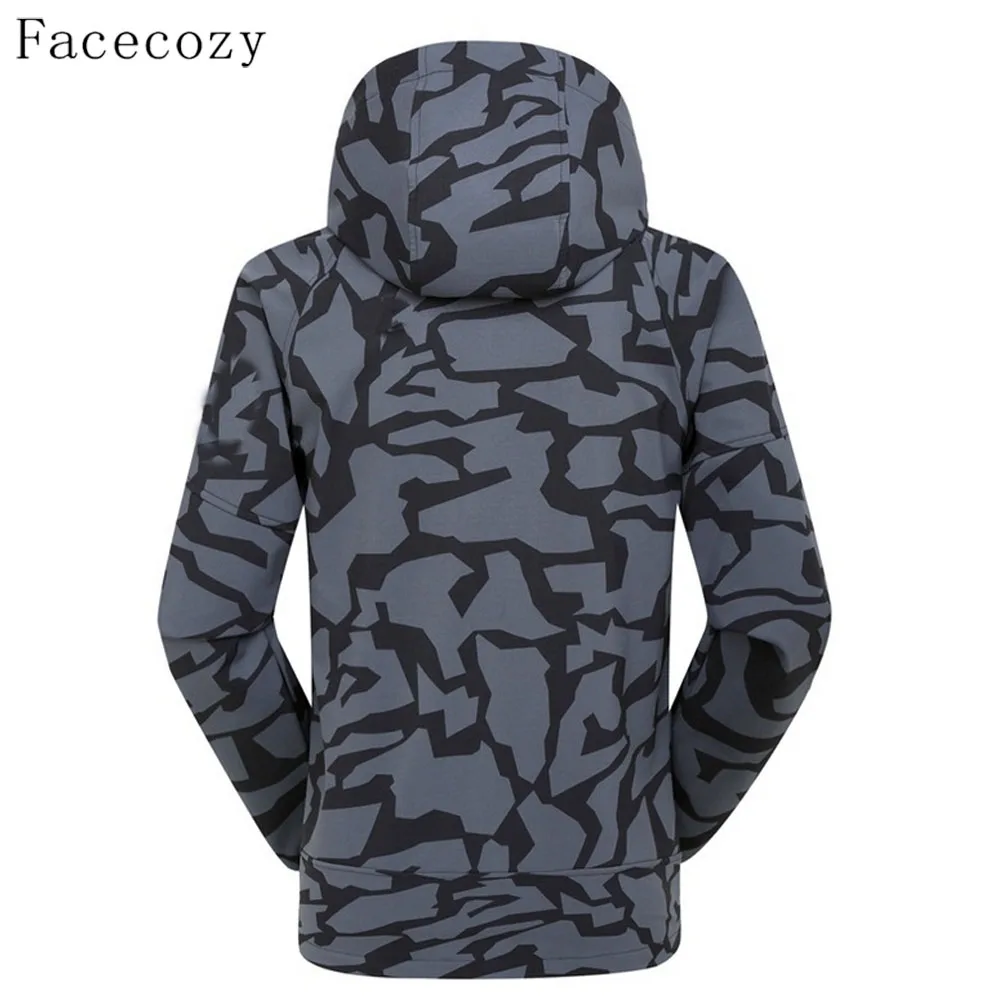 Куртка Facecozy Мужская камуфляжная флисовая уличная спортивная ветрозащитная для