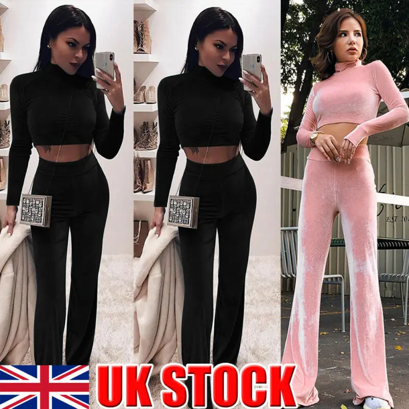 2 шт. Женские однотонные велюровые штаны бархатные брюки костюм для отдыха набор