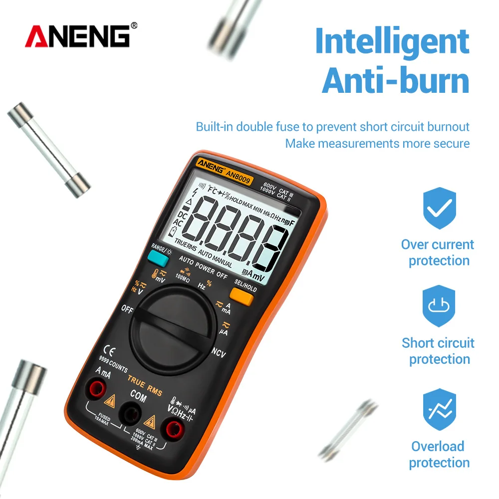 ANENG AN8009 тестер мультиметр цифровой мультиметры цифровые мультимитр вольтметр