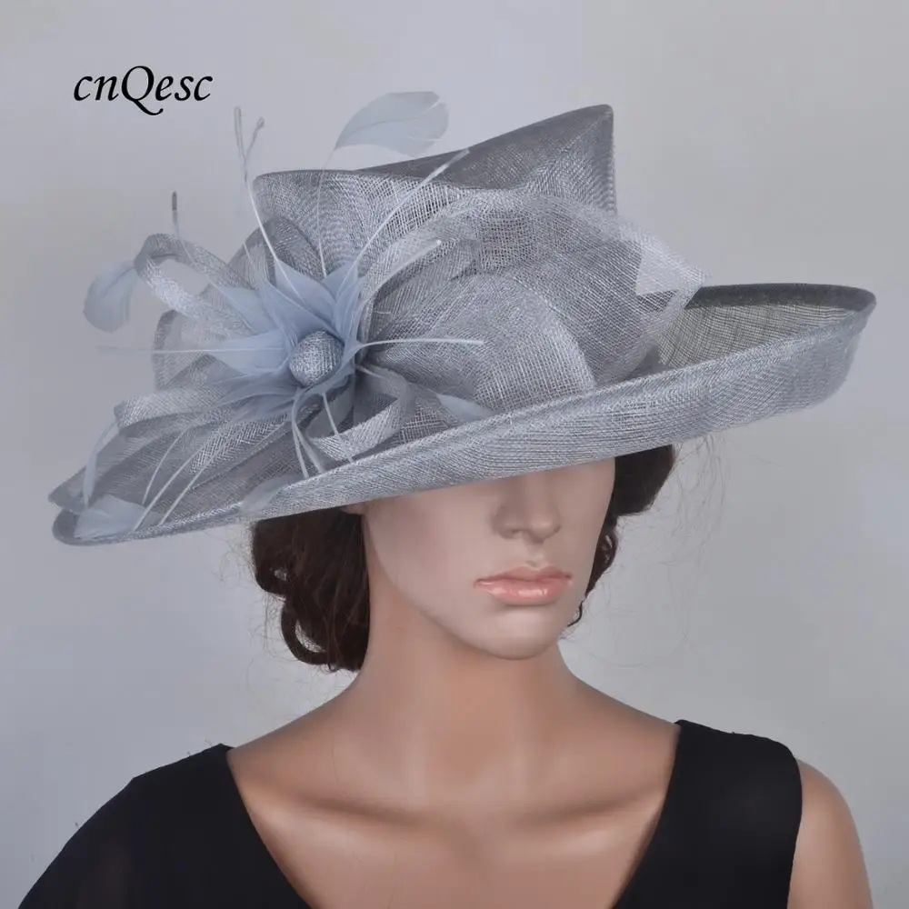 2020 оптом дизайн с широкими полями платье Церковь Sinamay женская шляпа для свадьбы