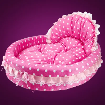 as picture Sweet Lace Princess Dog Bed Cat Nest Puppy Soft Puppy Teddy Pet Bed Suitable for Small and Medium Dogs and Cats Sofa Kennel - Цвет: as picture