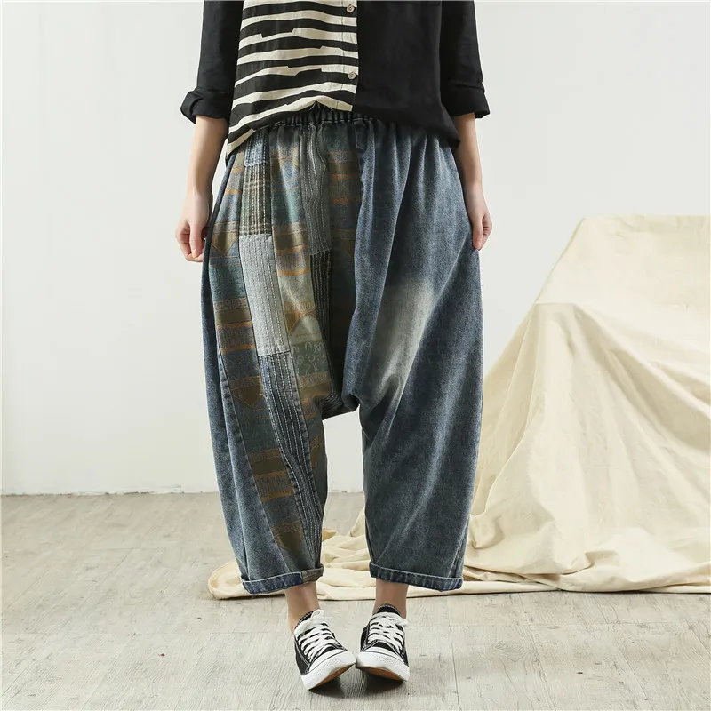 Мешковатые джинсы в японском стиле уличная одежда хип-хоп ковбойские джоггеры