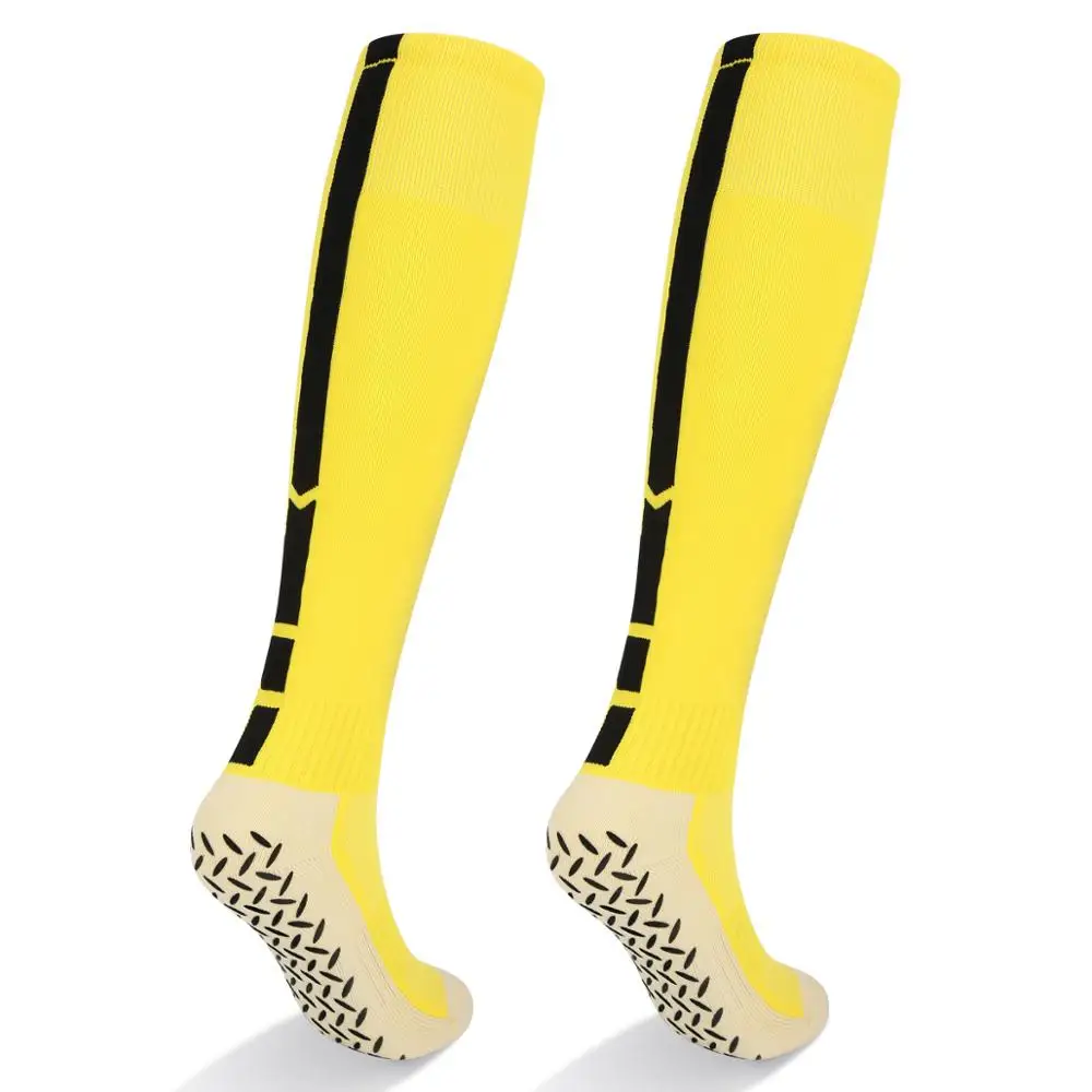 

YUEDGE Men Anti Slip Sport Socks Breathable Cushion Cotton Stocking Knee-High Football Soccer Sock