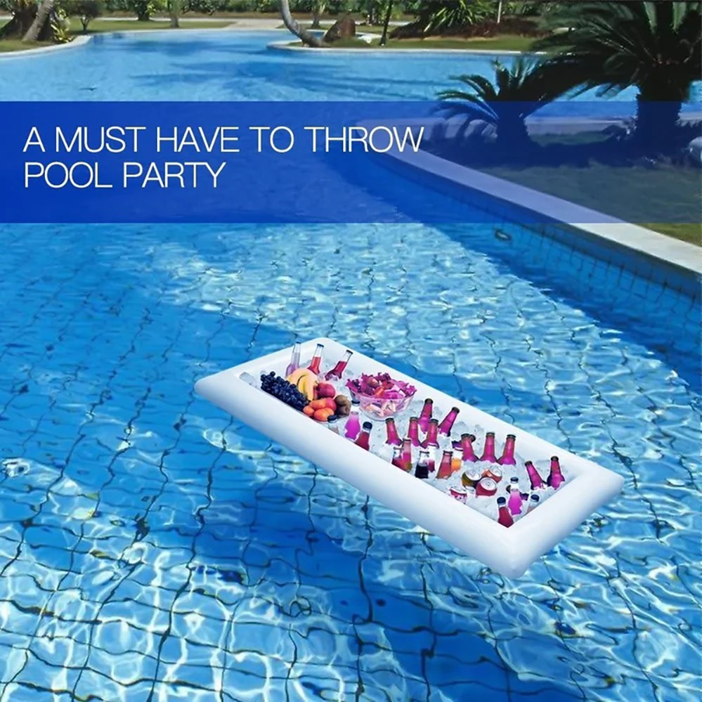 

Ice Bucket Party Inflatable Drink Float Holder Salad Bar Toy Stand Buffet Pool Inflatable Swimming Pool Outdoor Float Holder