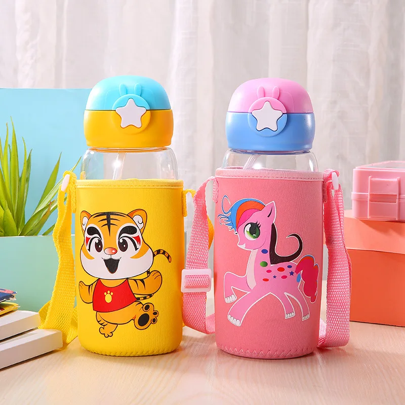 

Cartoon Thermos Cup Sleece Cover Children's Drinking Cup Protective Cover Plush Insulation Sleeve Storage Bag Water Bottle Cover