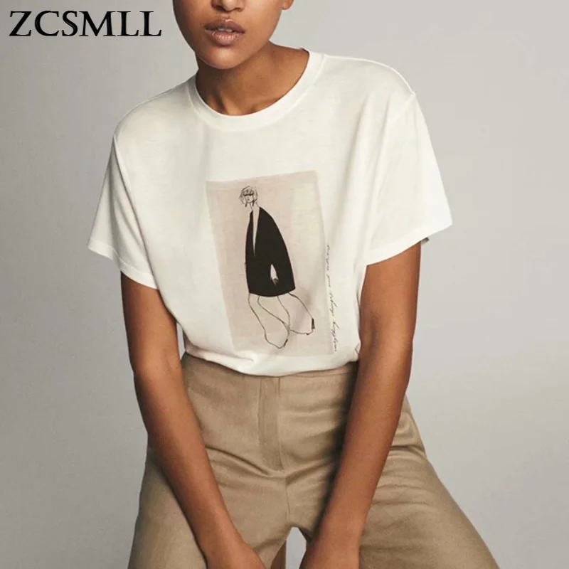 

ZCSMLL england high street vintage fashion girls oneck cotton summer t shirt women harajuku tshirt camisetas verano mujer 2021