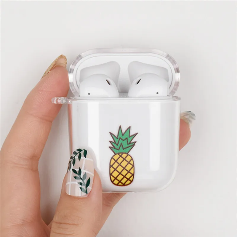 Чехол OTTWN с фруктовым узором для Airpods 1 2, милый чехол для наушников AirPods, мультяшная bluetooth-гарнитура, сумка, корпус из поликарбоната, силиконовый чехол