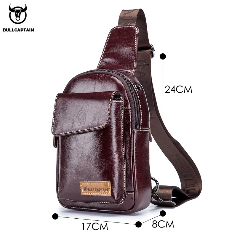 Нагрудная сумка BULLCAPTAIN из натуральной кожи используется для мужчин 7 9 дюйма iPai