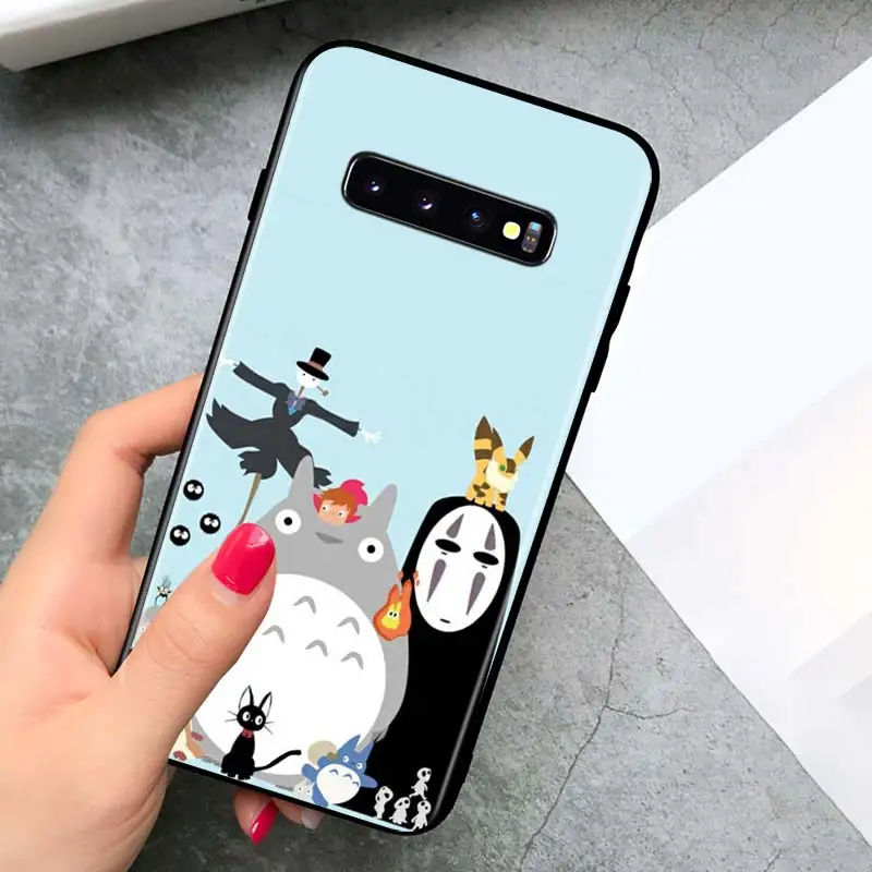 

My Neighbor Totoro for Samsung Galaxy S21 Ultra Plus Note 20 10 9 8 S10 S9 S8 S7 S6 Edge Plus Black Phone Case