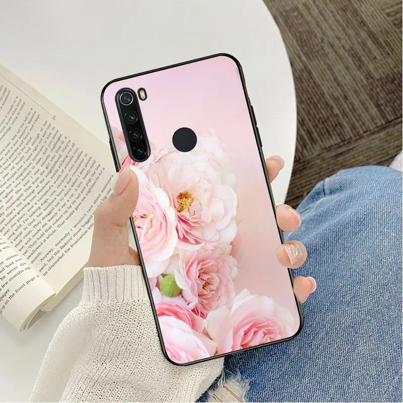 Elegant Pink Purple Peony On the Vase Drawing Phone Case For Redmi 5 6 5plus 6Pro 6A S2 4X Redmi 7 7A Cover case Mobile Cover