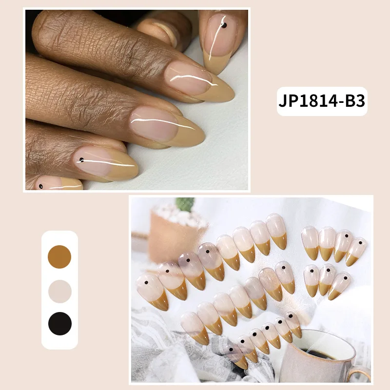 

24pcs Drops Shaped Nail Patch Red Glue Type Removable Long Paragraph Fashion Manicure Save Time False Nail Patch takma tırnak