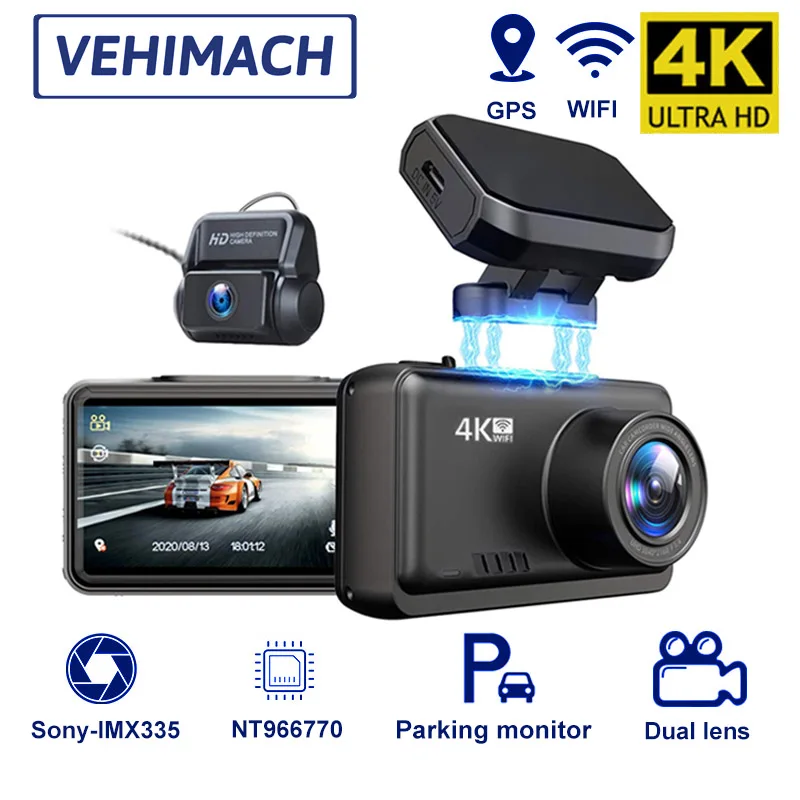 GPS Wi Fi Dash Cam 4K видеорегистраторы для автомобилей Видео Регистраторы автомобиля