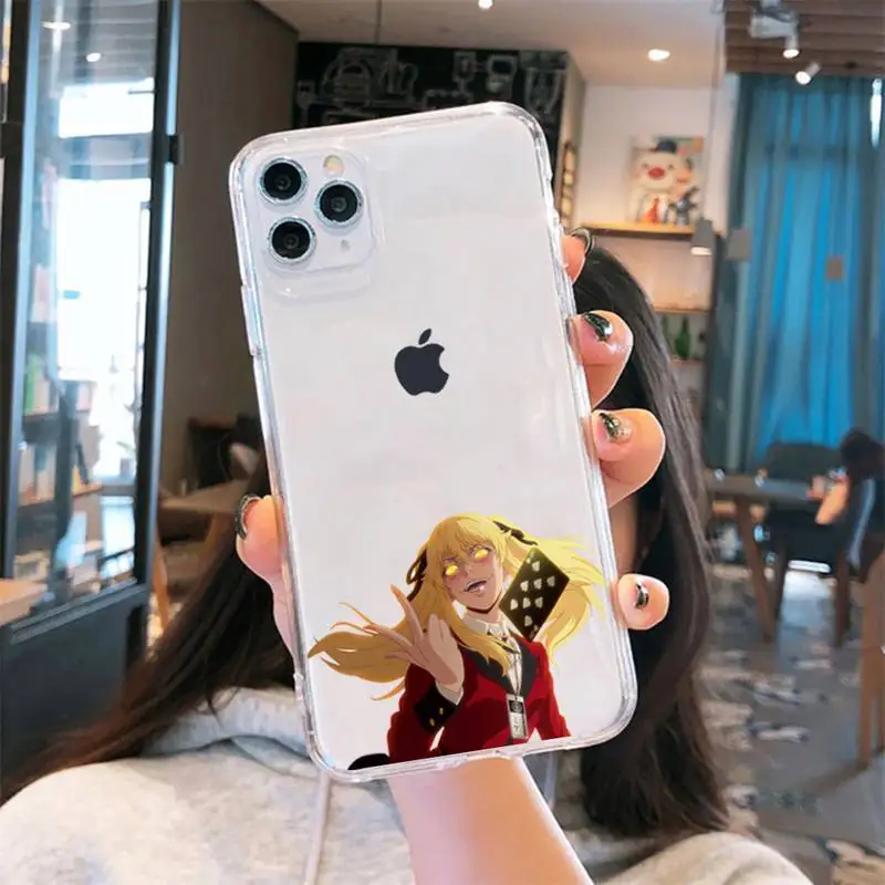 

Crazy Excitement Manga Kakegurui Phone Case Transparent for iPhone 6 7 8 11 12 s mini pro X XS XR MAX Plus se cover funda shell